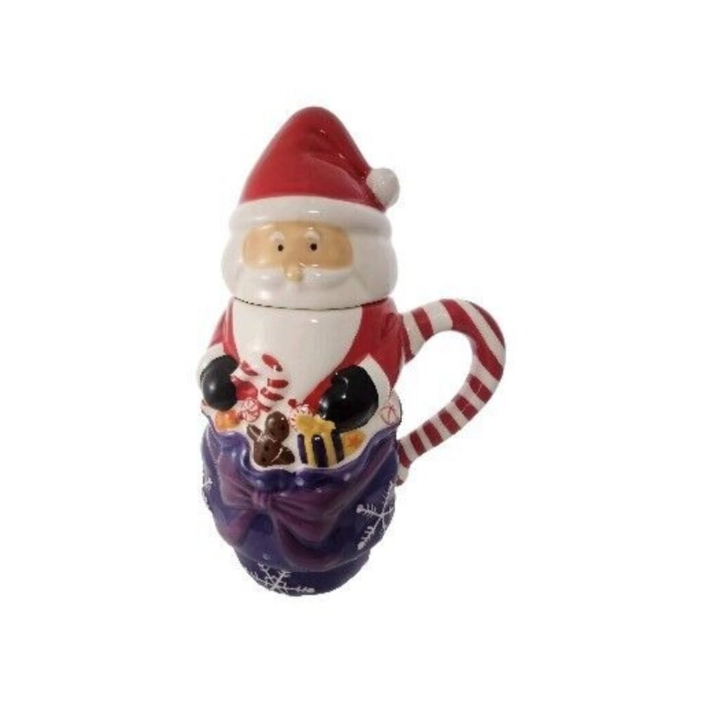 Temptations Christmas Santa Mug 24oz purple bag holiday season gifts cocoa mocha